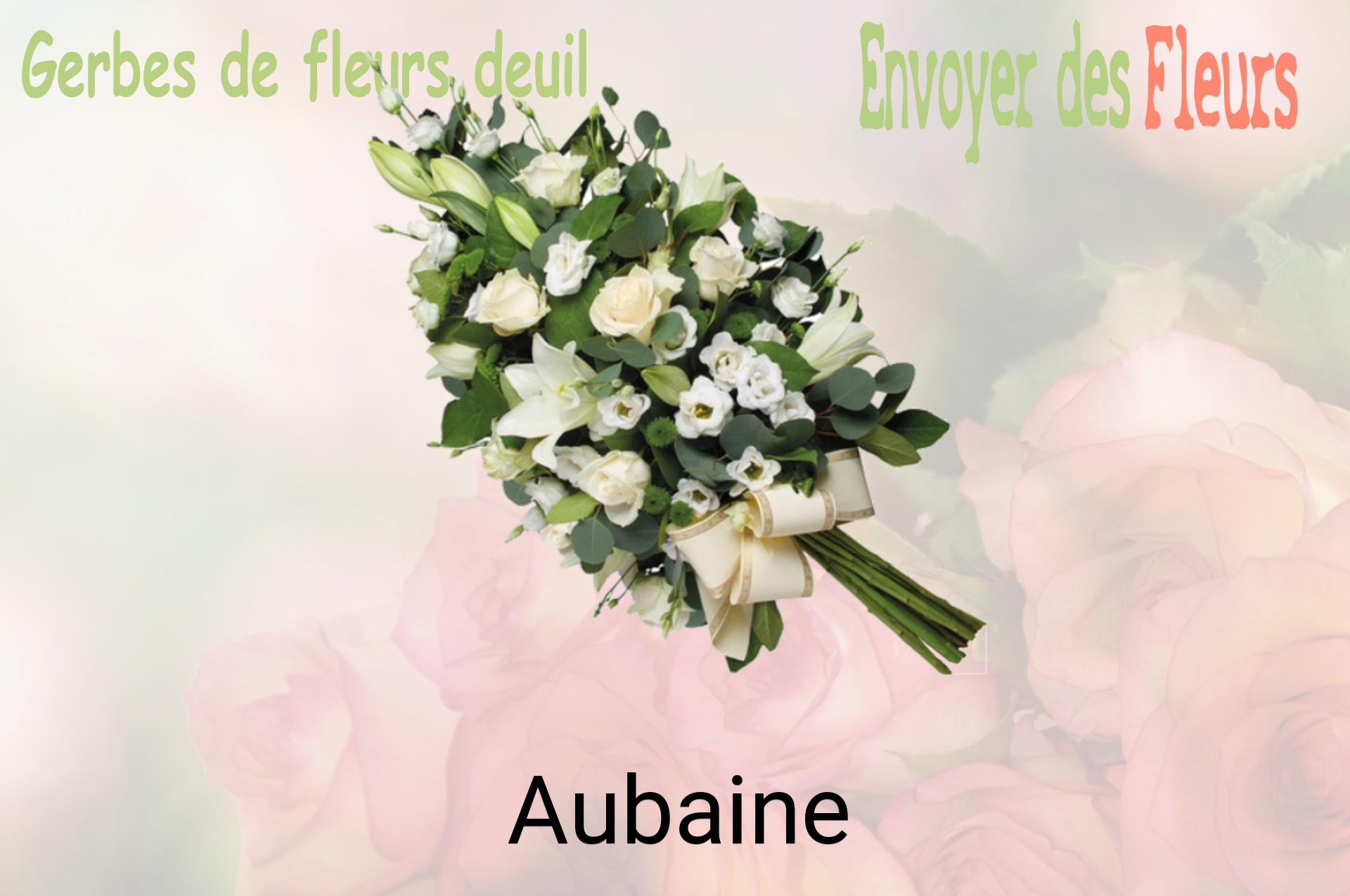 Gerbe de fleurs de deuil livrée à Aubaine